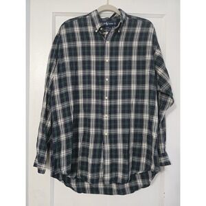 Polo by Ralph Lauren Collared L/S Button‎ Shirt  Sz L Very Soft Blue/Green Plaid